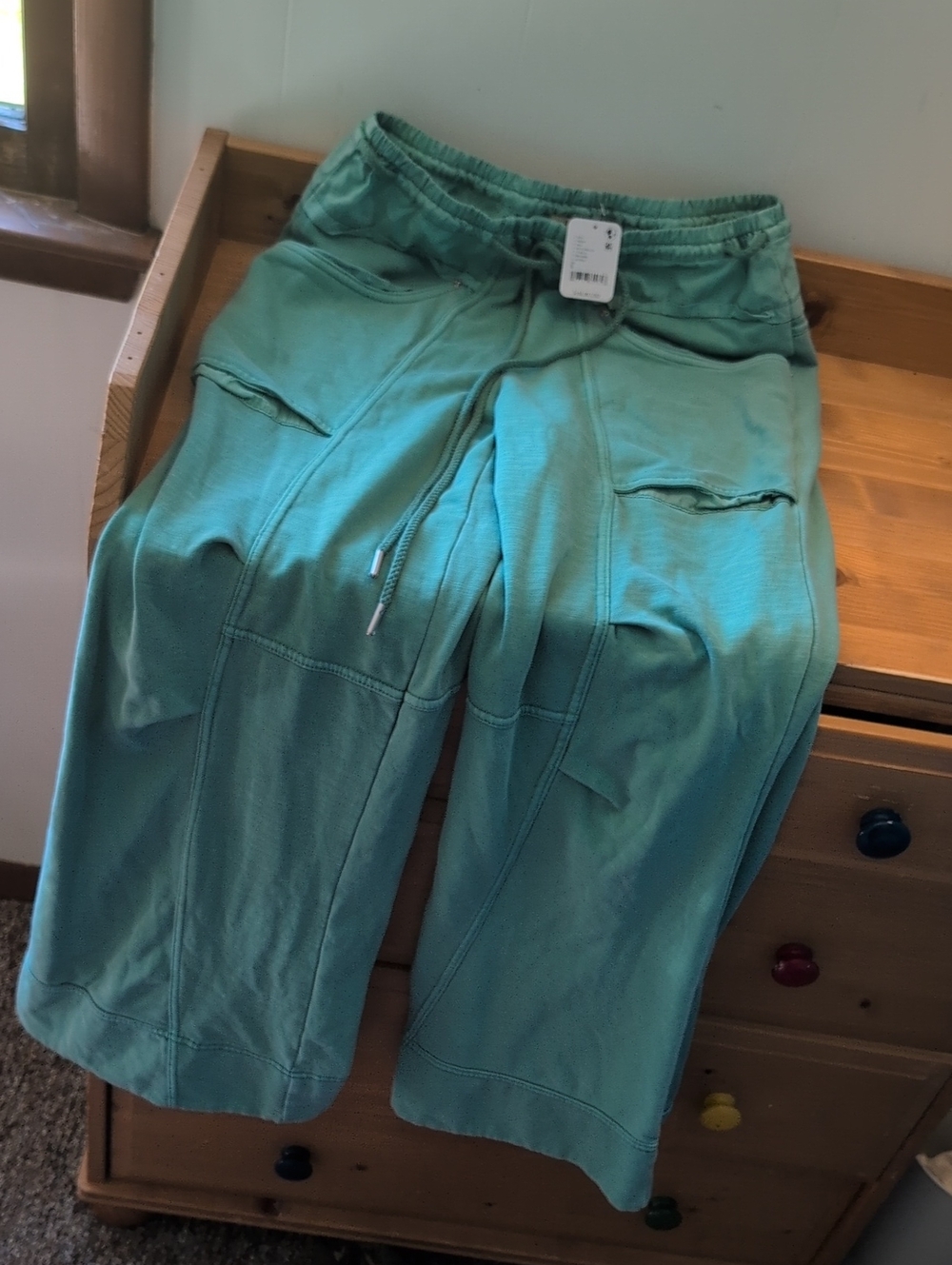 Free People Men's Drawstring Athletic Shorts - Teal